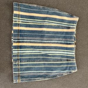 Striped Denim Skirt